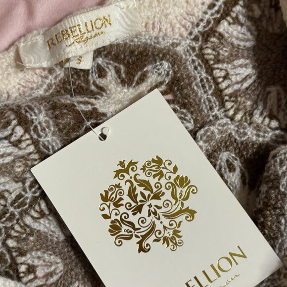 Granny Square Crochet Tank Top Brown Cream Y2K Boho Size S - Picture 7 of 10